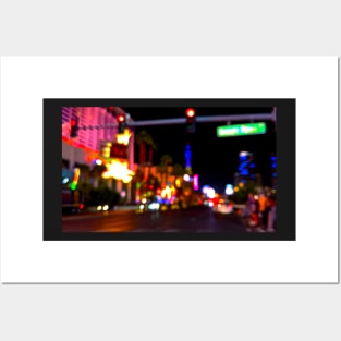 Night Drive Neon Blur Las Vegas Posters and Art